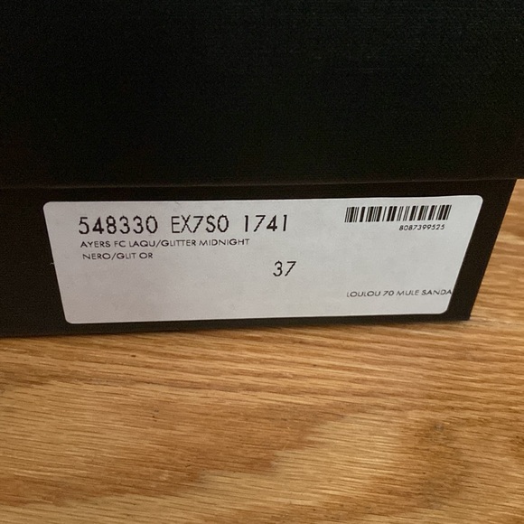 Saint Laurent black glitter sandals - Picture 7 of 7